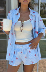 Alexea Lobster Print Pajama Shirt Image