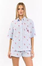 Alexea Lobster Print Pajama Shirt Image