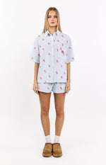 Alexea Lobster Print Pajama Shirt Image
