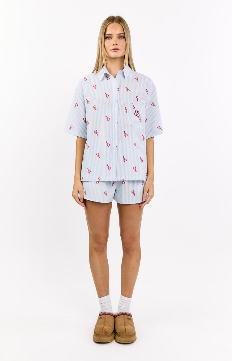 Alexea Lobster Print Pajama Shirt Image