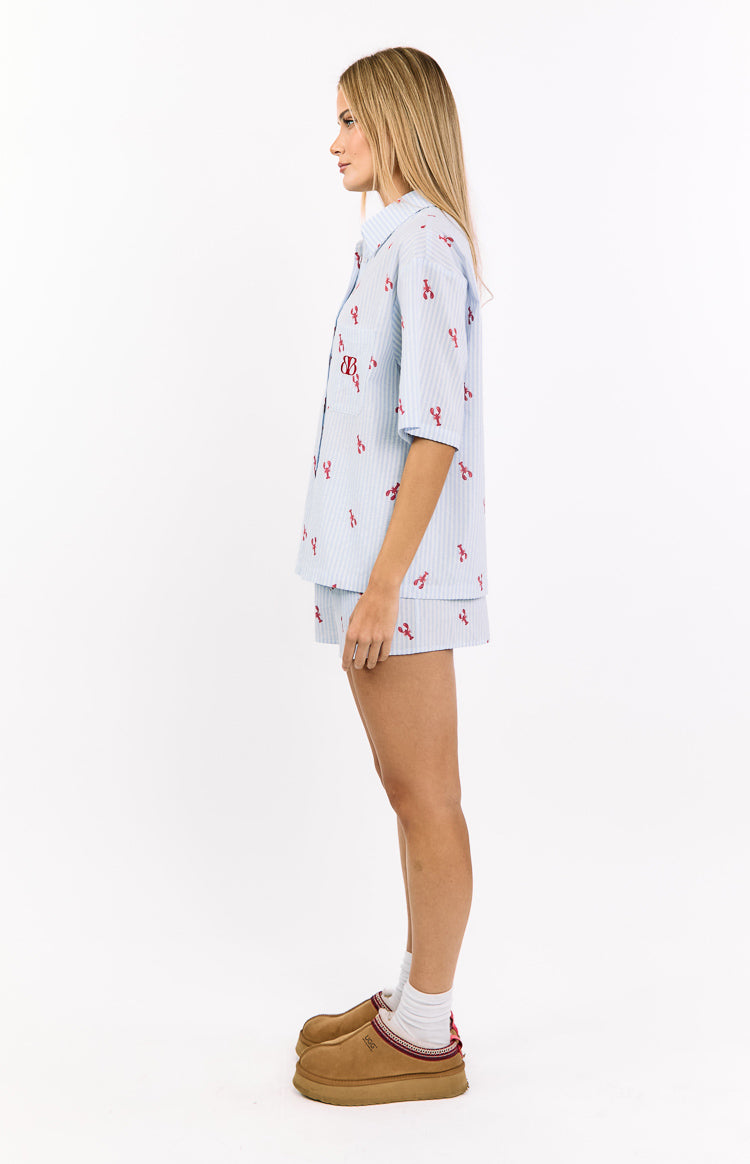 Alexea Lobster Print Pajama Shirt Image