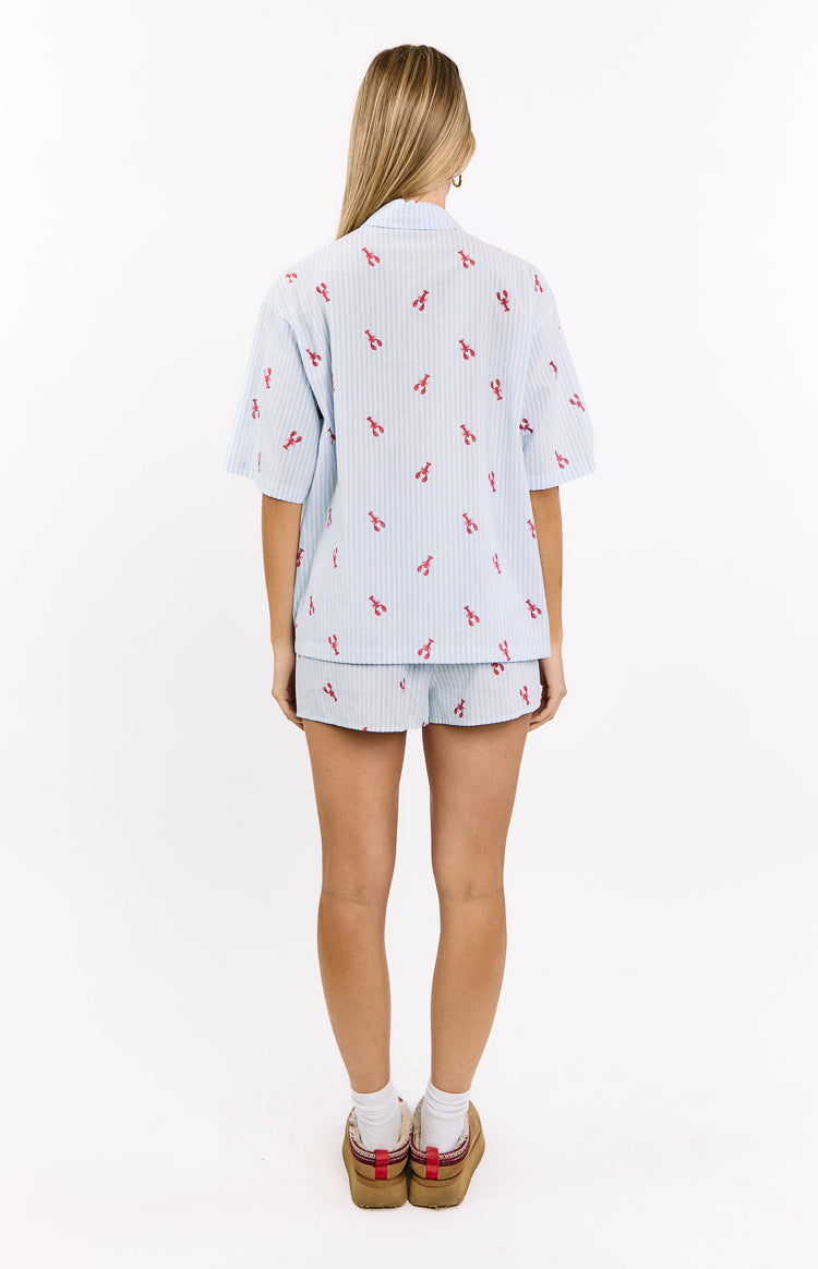 Alexea Lobster Print Pajama Shirt Image