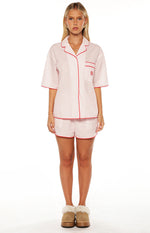 Alexea Pink Stripe Pajama Shirt Image