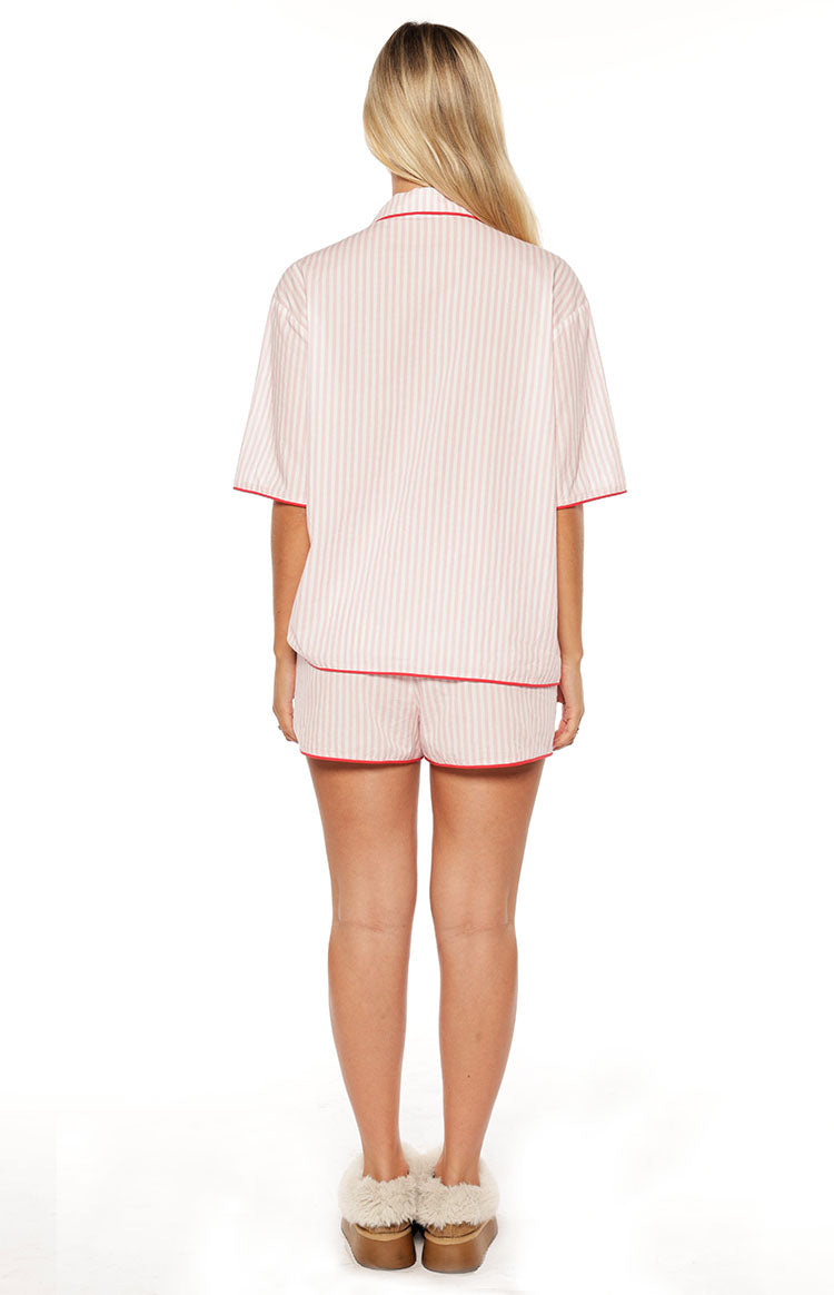 Alexea Pink Stripe Pajama Shirt Image