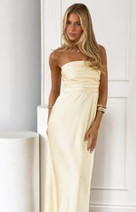 Alexia Yellow Strapless Maxi Dress