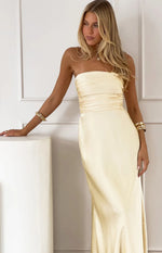 Alexia Yellow Strapless Maxi Dress