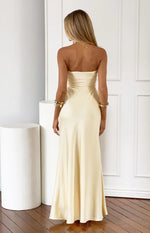 Alexia Yellow Strapless Maxi Dress