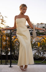 Alexia Yellow Strapless Maxi Dress Image