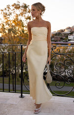 Alexia Yellow Strapless Maxi Dress Image