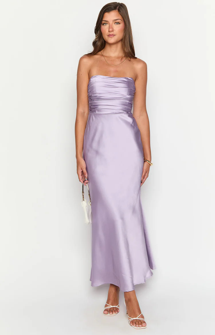 Alexia Purple Strapless Maxi Dress - US 10