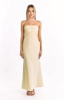 Alexia Yellow Strapless Maxi Dress