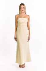 Alexia Yellow Strapless Maxi Dress
