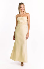 Alexia Yellow Strapless Maxi Dress