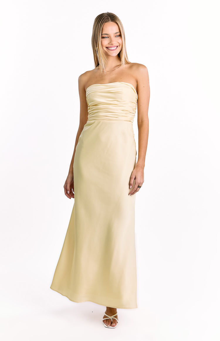 Alexia Yellow Strapless Maxi Dress Image