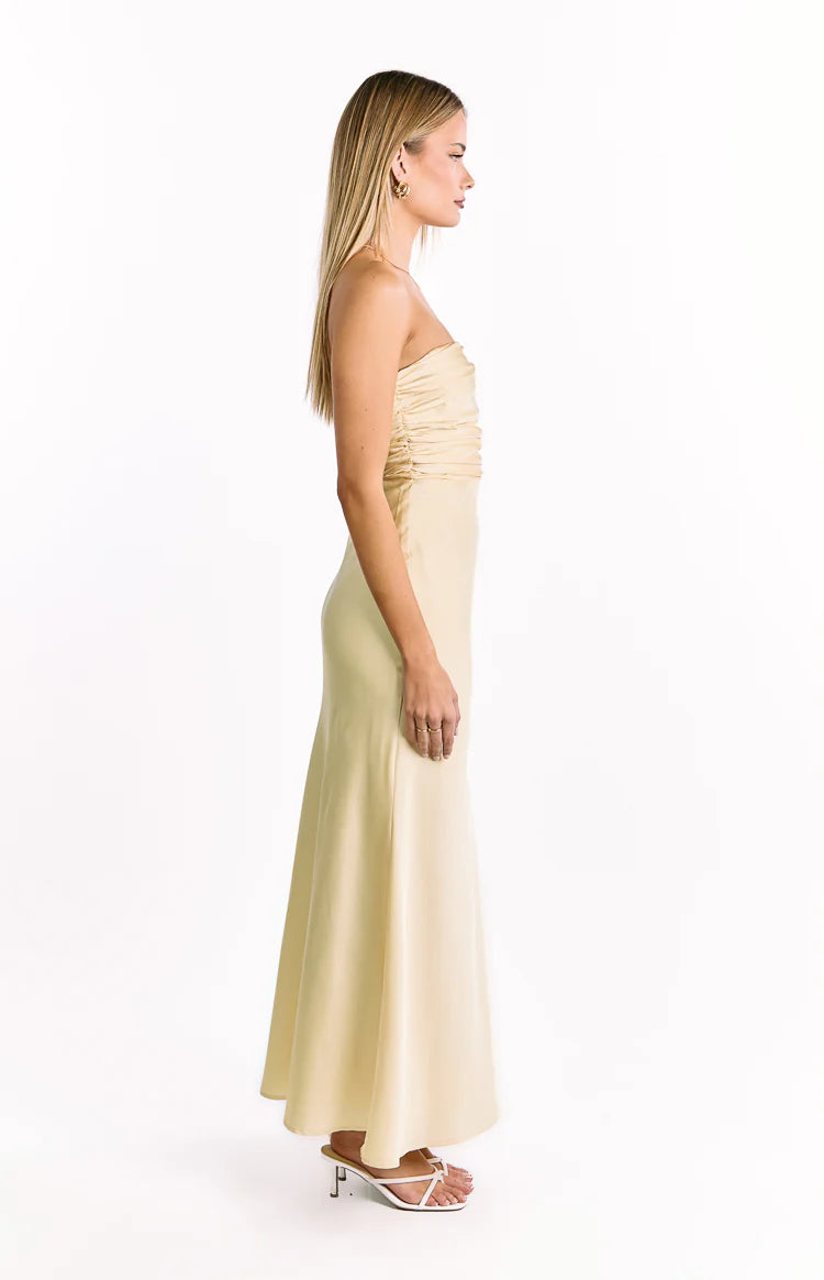 Alexia Yellow Strapless Maxi Dress - US 4 | Beginning Boutique Exclusive Alexia Yellow Strapless Maxi Dress - US 4 | Beginning Boutique Exclusive