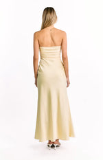 Alexia Yellow Strapless Maxi Dress