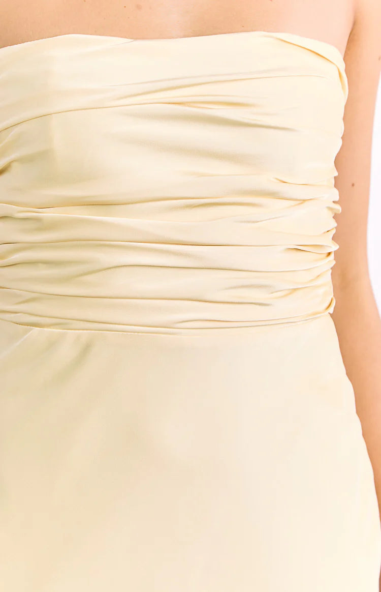 Alexia Yellow Strapless Maxi Dress - US 4 | Beginning Boutique Exclusive Alexia Yellow Strapless Maxi Dress - US 4 | Beginning Boutique Exclusive