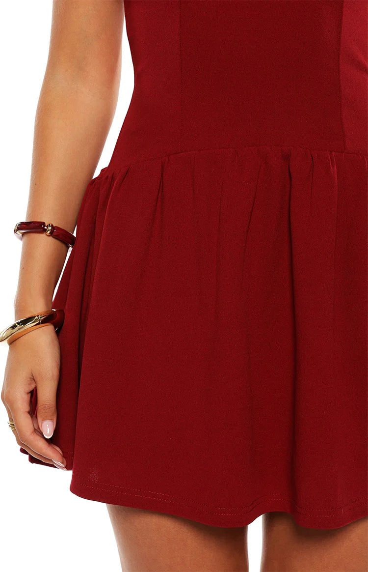 Alice Burgundy Halter Neck Mini Dress - US 2 | Beginning Boutique Exclusive Alice Burgundy Halter Neck Mini Dress - US 2 | Beginning Boutique Exclusive