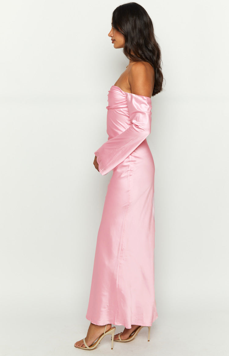 Alita Baby Pink Off The Shoulder Long Sleeve Maxi Formal Dress - US 8 | Beginning Boutique Exclusive Alita Baby Pink Off The Shoulder Long Sleeve Maxi Formal Dress - US 8 | Beginning Boutique Exclusive