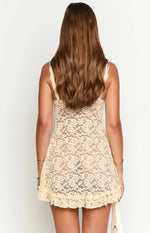 All Mine Cream Lace Mini Dress