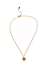 Almost Mine Gold Red Heart Pendant Necklace Image