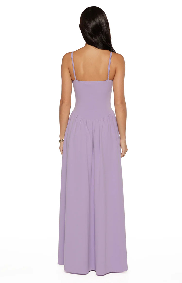 waverly crepe pinstripe maxi dress in purple Jadira Scarf Maxi Dress | Purple | Womens