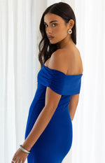 Amabella Cobalt Blue Crepe Maxi Dress Image
