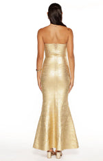 Amanda Gold Bandage Strapless Formal Maxi Dress