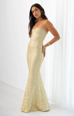 Amanda Gold Bandage Strapless Formal Maxi Dress