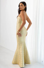 Amanda Gold Bandage Strapless Formal Maxi Dress