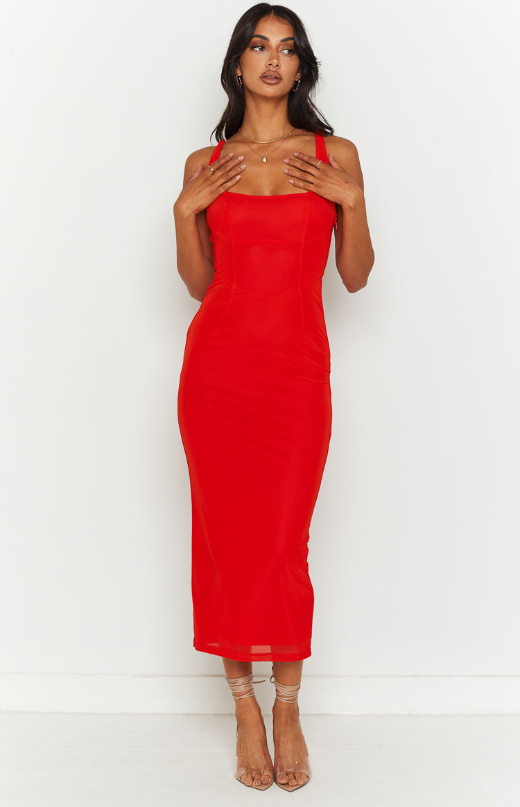 Amber Red Corset Formal Maxi Dress - US 10 | Beginning Boutique exclusive Amber Red Corset Formal Maxi Dress - US 10 | Beginning Boutique exclusive