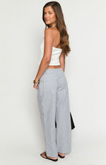 Amity Navy Stripe Mid Rise Straight Leg Jeans Image