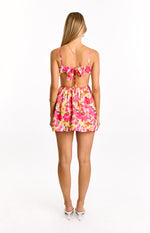 Amorgos Yellow Floral Pop Mini Dress Image