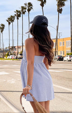 Anderson Blue Stripe Strapless Mini Dress Image