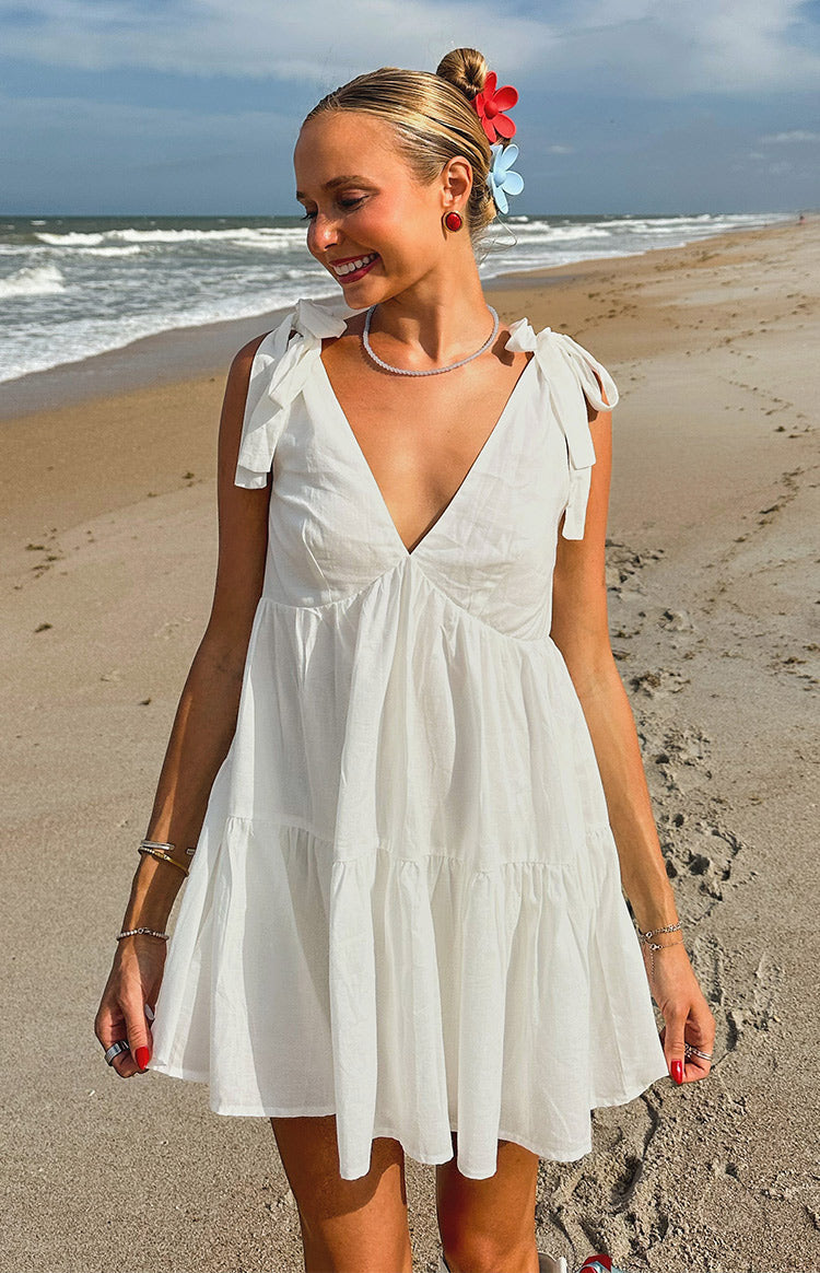 Angel Girl White Mini Dress | Beginning Boutique US