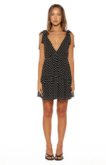 Angel Girl Black Polka Dot Mini Dress Image