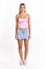 Angela Pink Floral Print Top
