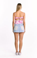 Angela Pink Floral Print Top Image