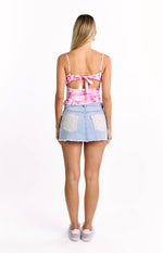Angela Pink Floral Print Top