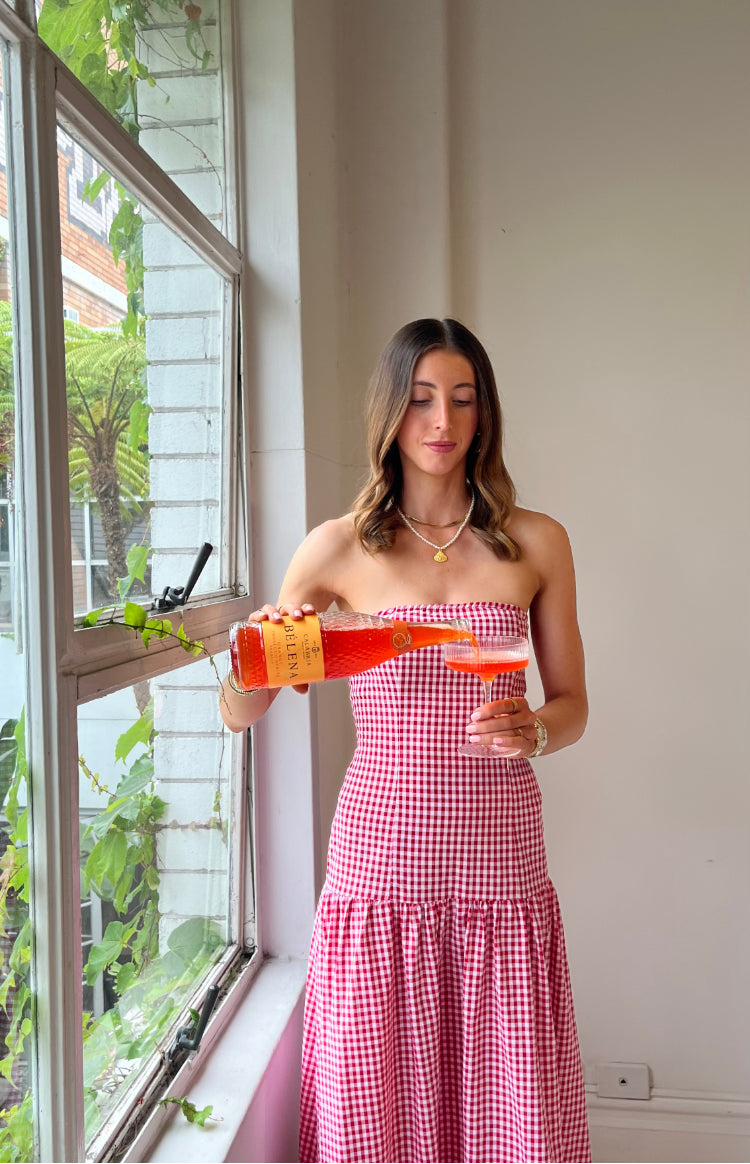 Angela Red Gingham Maxi Dress - 8 | Beginning Boutique Exclusive Angela Red Gingham Maxi Dress - 8 | Beginning Boutique Exclusive