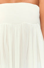 Angia White Strapless Top
