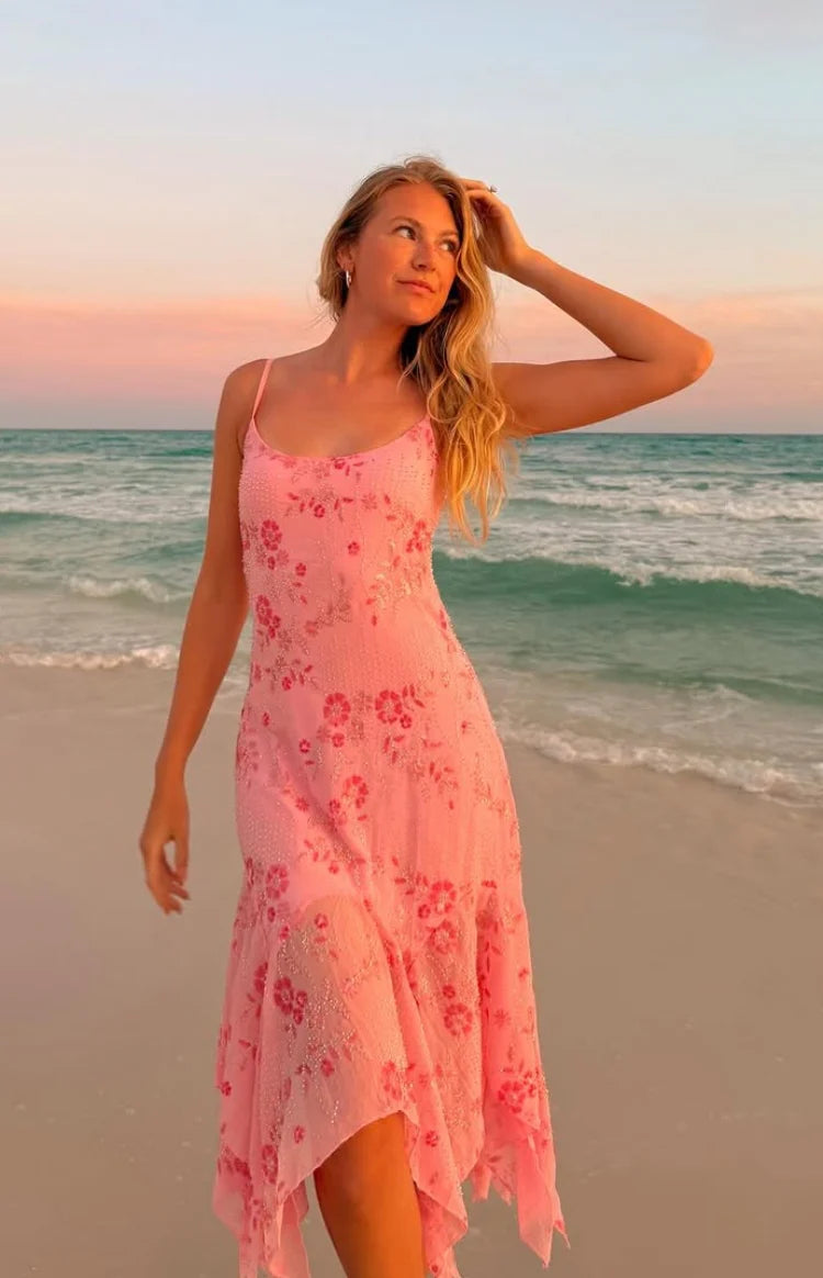 Another World Pink Sequin Midi Dress - US 8 | Beginning Boutique Exclusive Another World Pink Sequin Midi Dress - US 8 | Beginning Boutique Exclusive