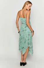 Another World Teal Sequin Midi Dress