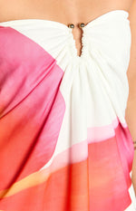 Antoine White Floral Strapless Mini Dress Image