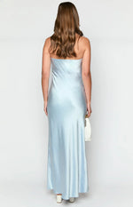 Ariella Blue Satin Strapless Maxi Dress - US 12 | Beginning Boutique Exclusive Ariella Blue Satin Strapless Maxi Dress - US 12 | Beginning Boutique Exclusive