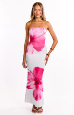 Arizona Pink Floral Print Maxi Dress Image