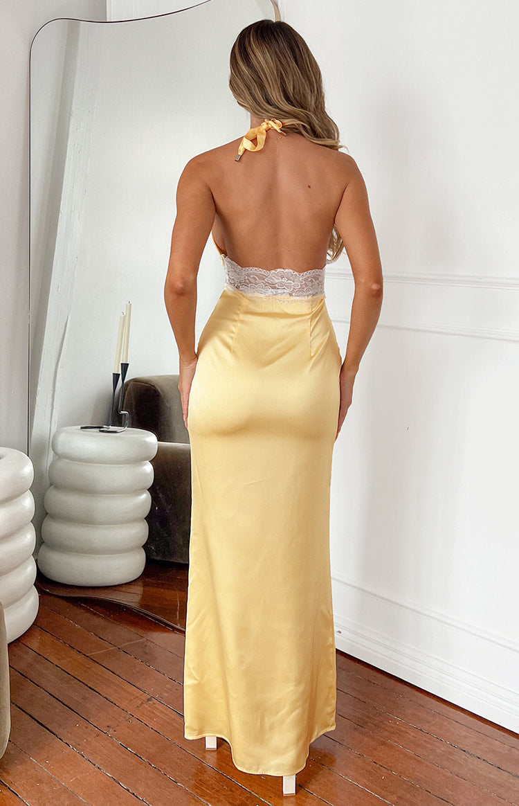 Arli Yellow Lace Maxi Dress | Beginning Boutique US