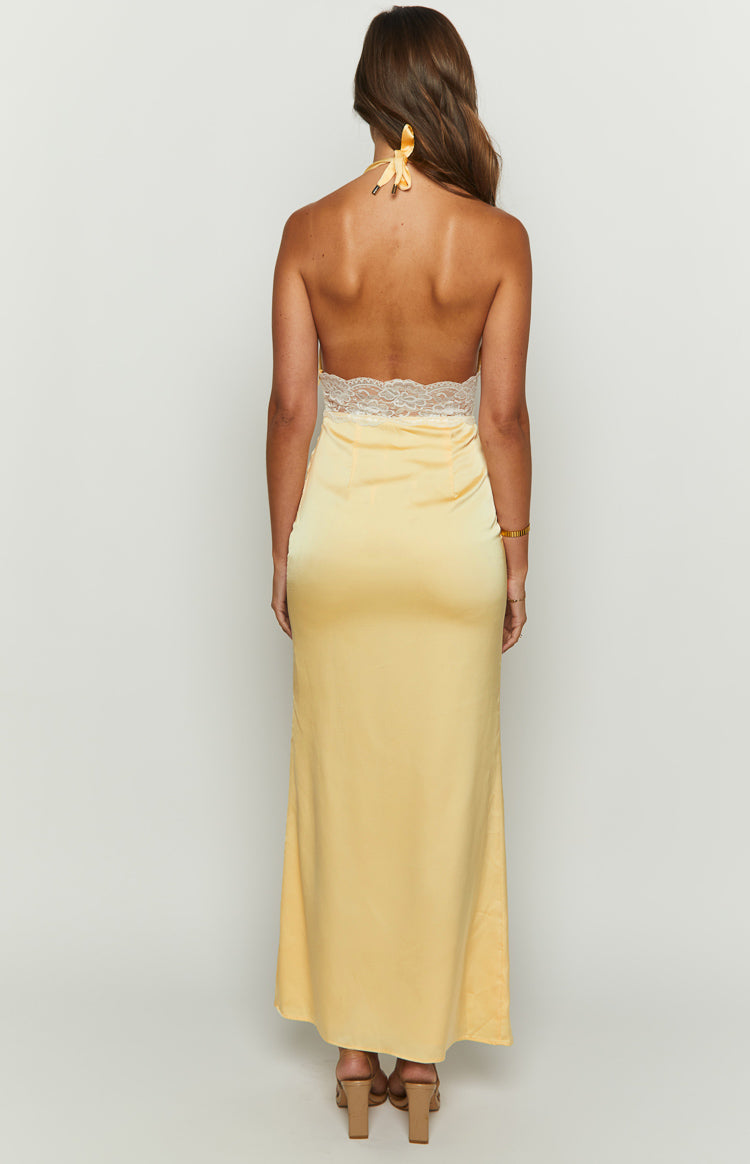 Arli Yellow Lace Maxi Dress – Beginning Boutique US