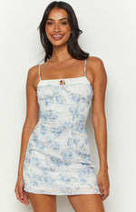 Arlowe Blue Floral Mini Dress – Beginning Boutique US
