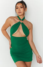 Armelle Green Halter Neck Mini Dress Image
